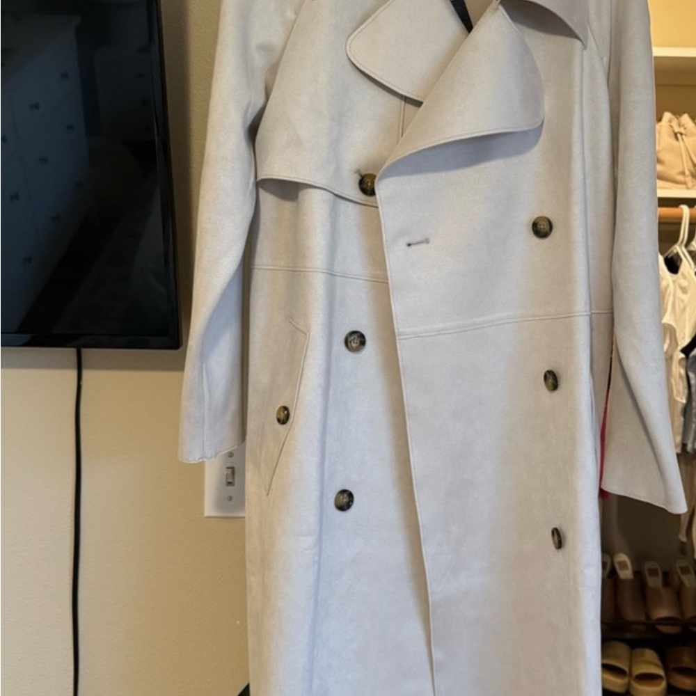 Banana Republic Light Gray Trench Coat